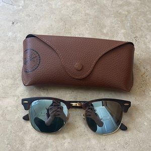 Rayban tortoise club master sunglasses (mirrored)
